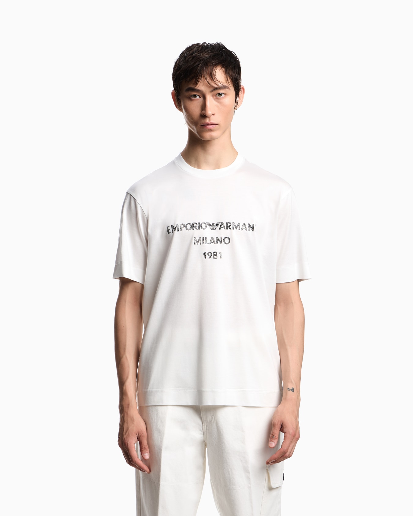ASV Lyocell T-shirt with vintage-effect logo print Slide 3