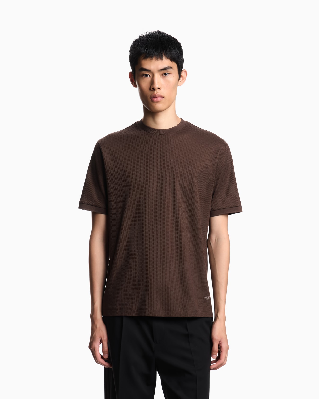 ASV jersey T-shirt with vertical jacquard motif Slide 3
