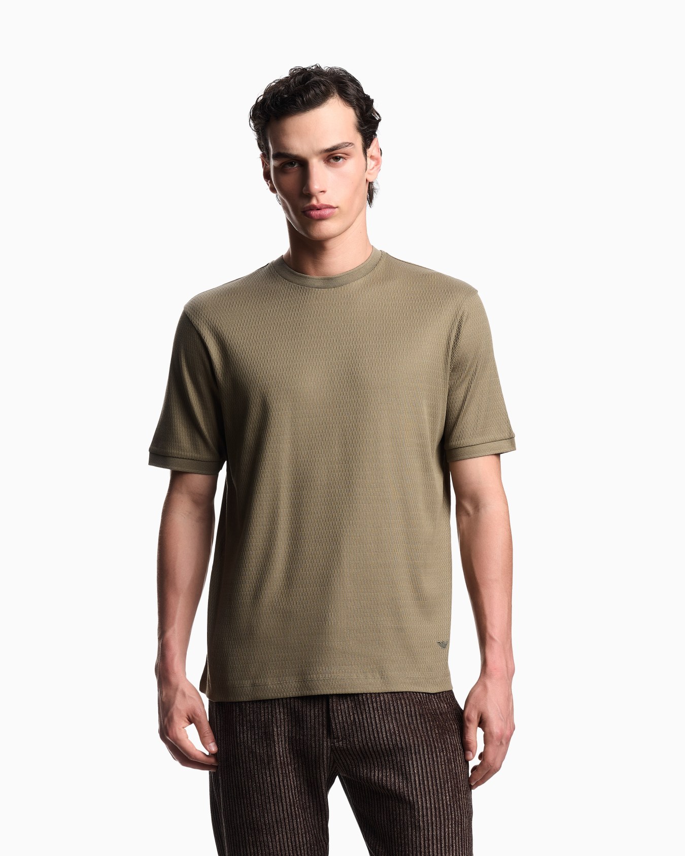 ASV jersey T-shirt with vertical jacquard motif Slide 3