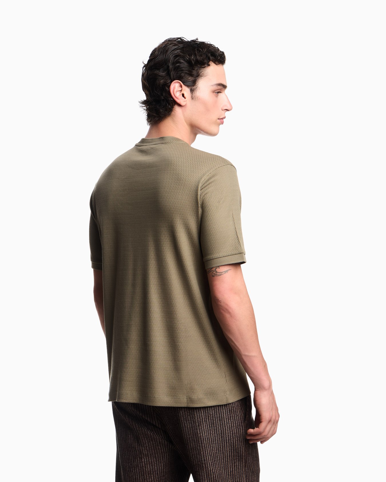 ASV jersey T-shirt with vertical jacquard motif Slide 2