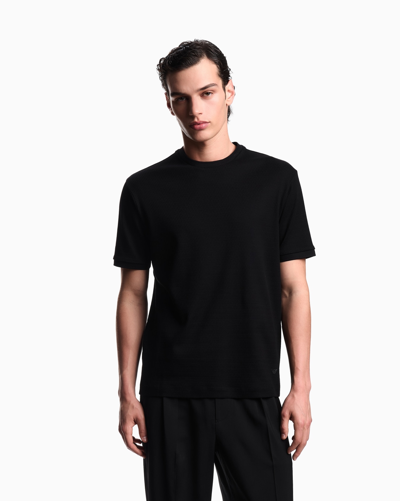 ASV jersey T-shirt with vertical jacquard motif Slide 3