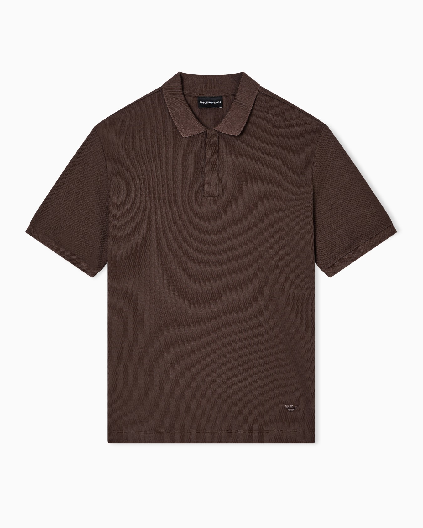 Jersey polo shirt with vertical jacquard motif Slide 0