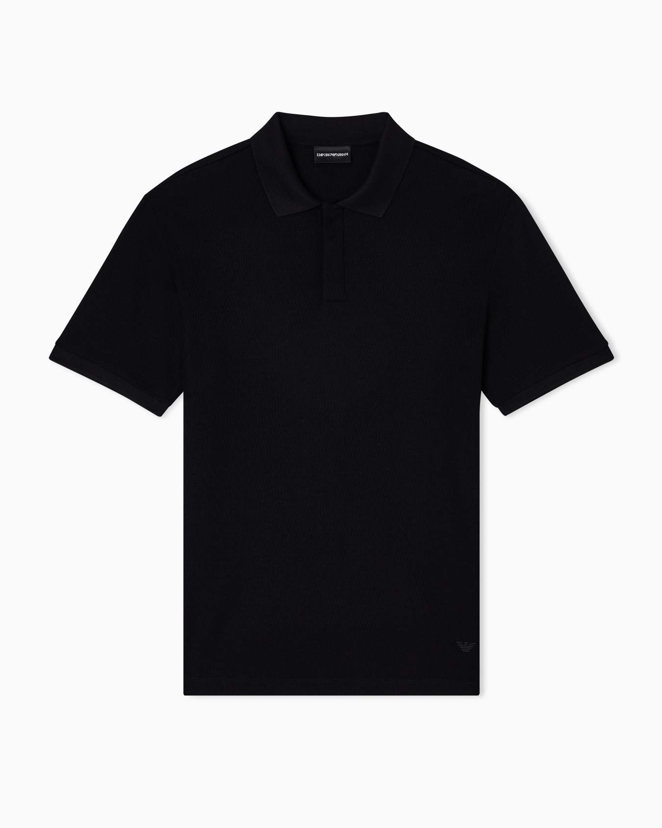 Jersey polo shirt with vertical jacquard motif Slide 0