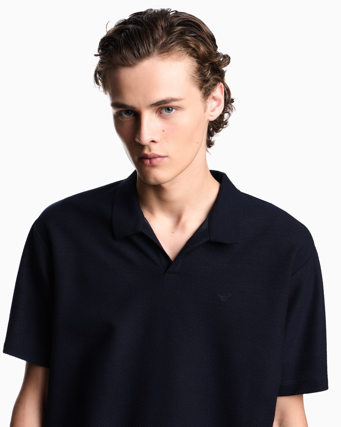 Icon polo shirt in yarn-dyed jacquard jersey Slide 4