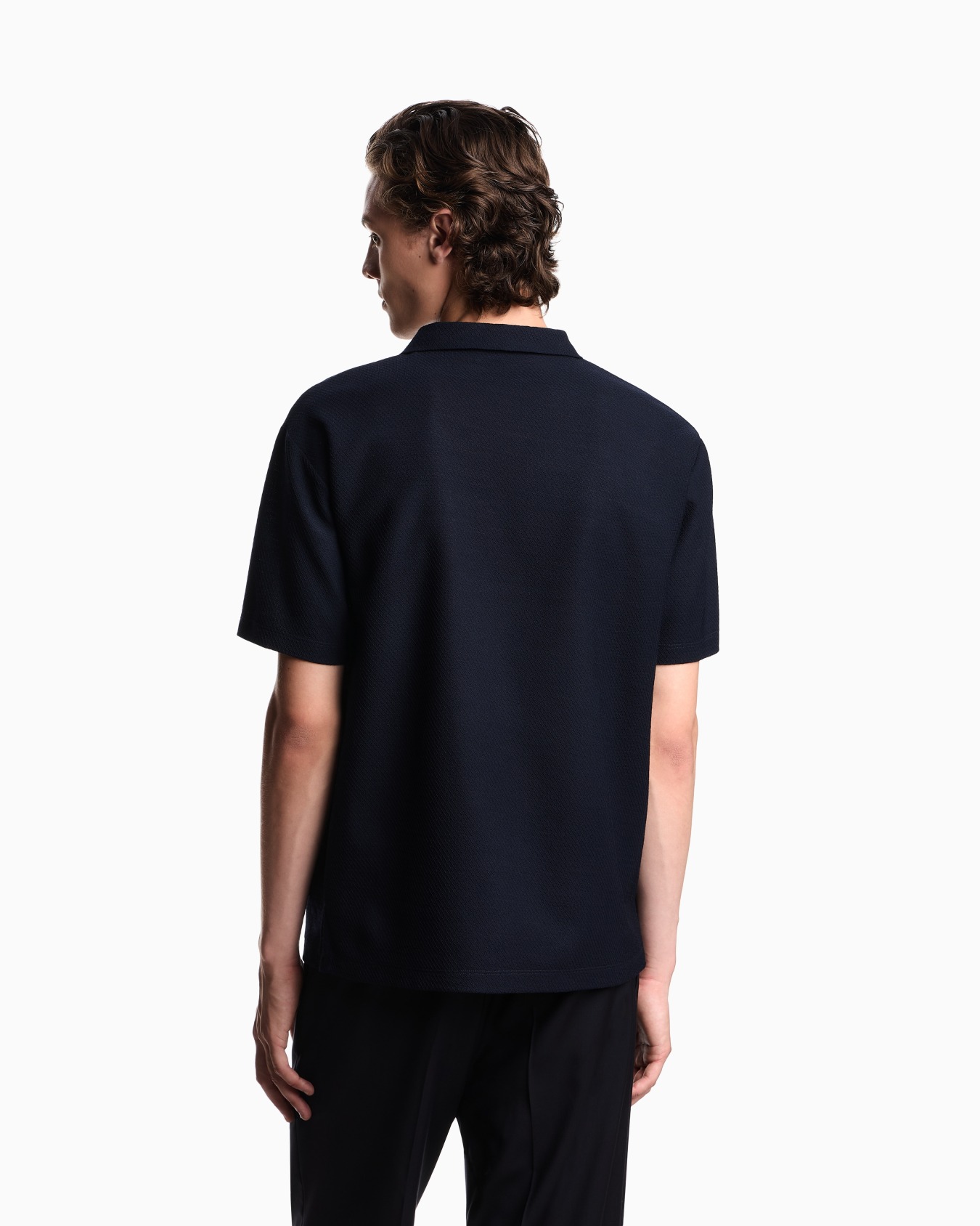 Icon polo shirt in yarn-dyed jacquard jersey Slide 2