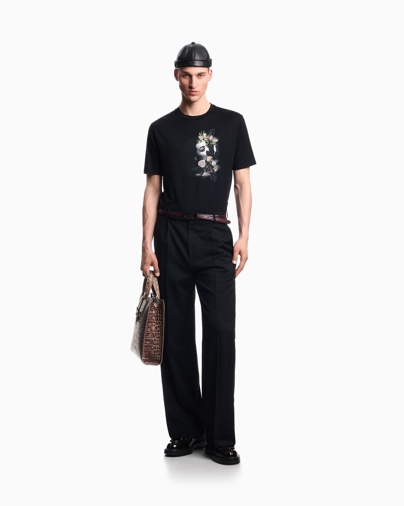 ASV jersey T-shirt with embroidery and print of a woman and foliage Slide 1