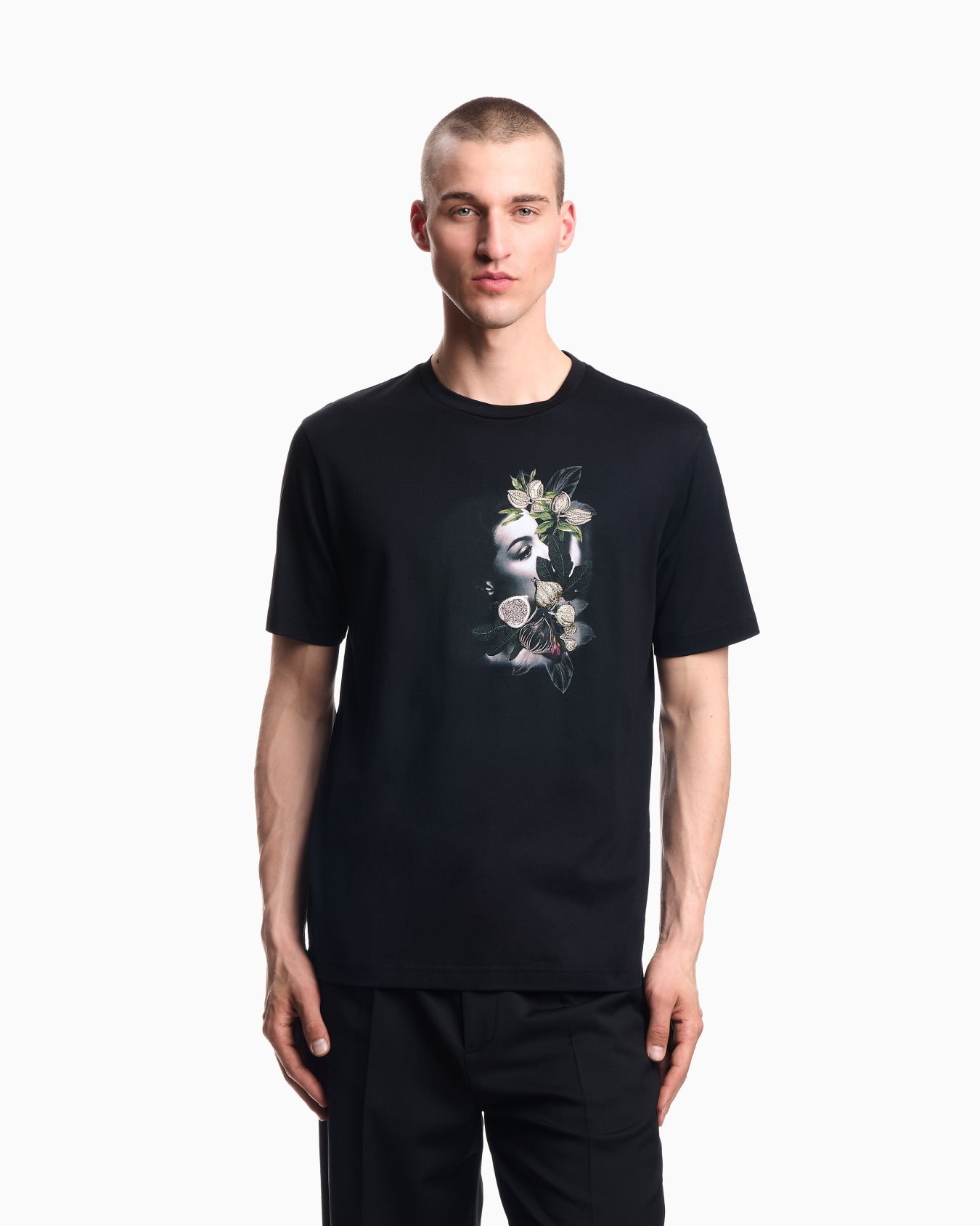 ASV jersey T-shirt with embroidery and print of a woman and foliage Slide 3