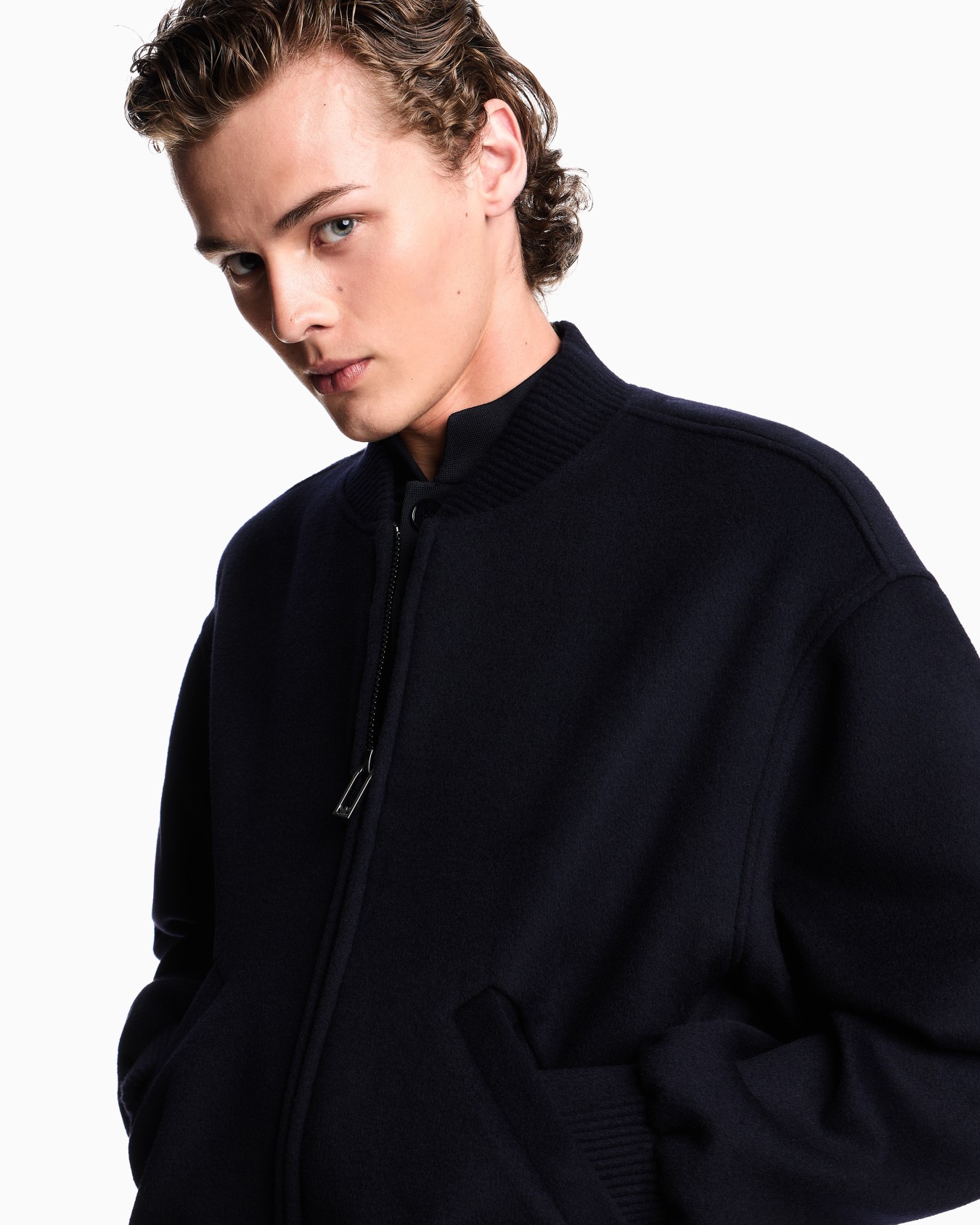 Blouson avec fermeture zippée en tissu de laine vierge Icon Diapositive 4