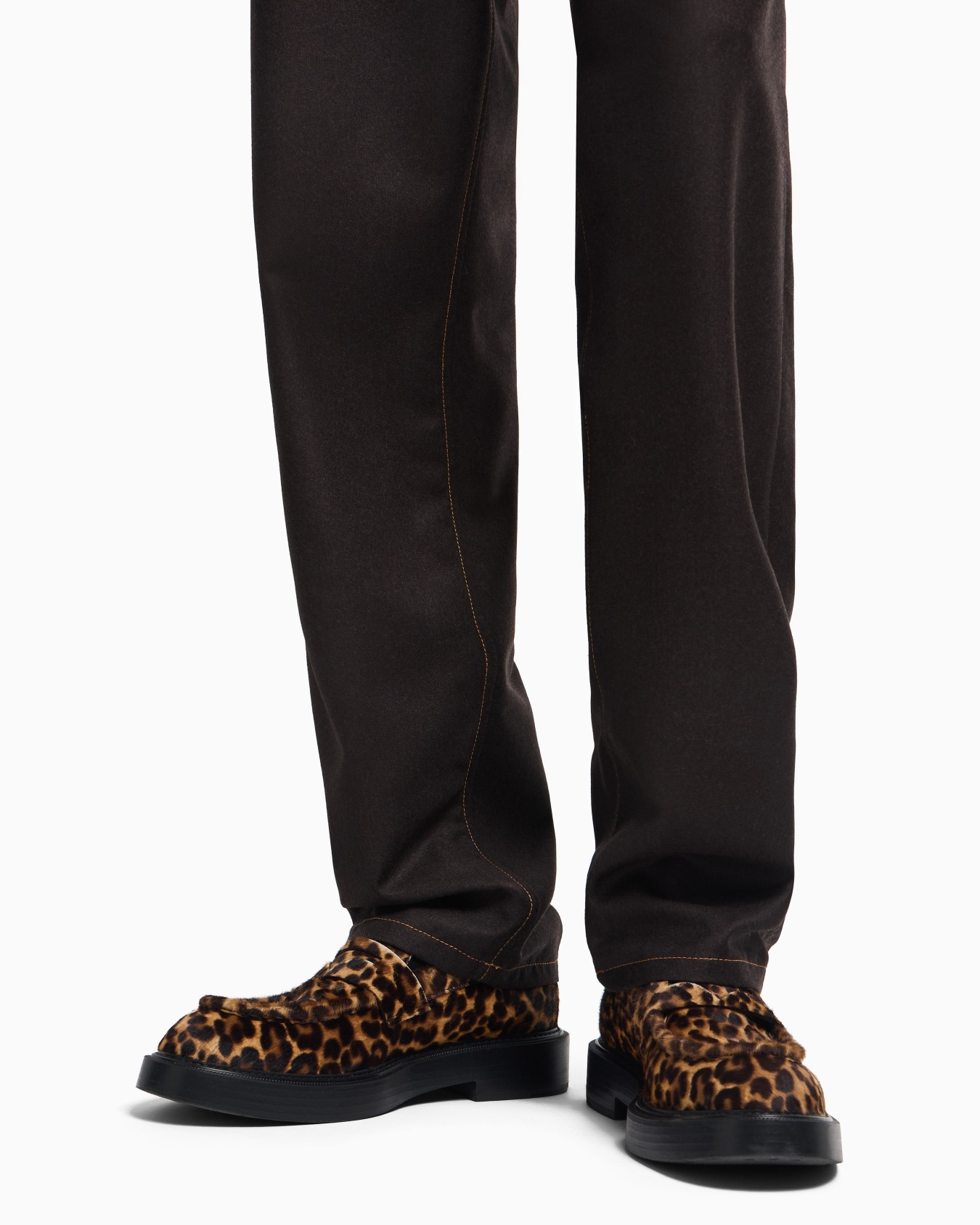 Five-pocket trousers in denim-effect virgin-wool flannel Slide 5