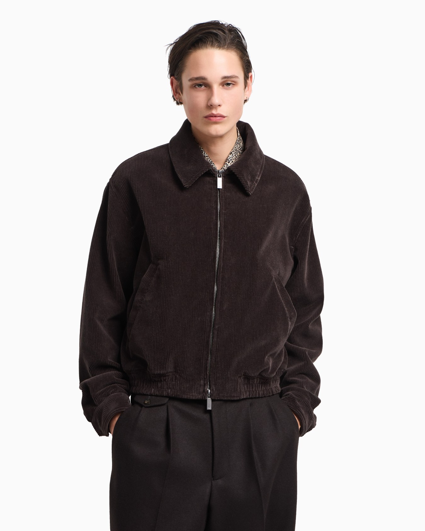 Blouson zippé en velours côtelé Diapositive 4
