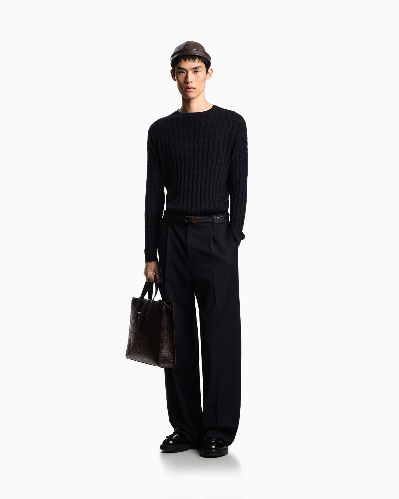 ASV Lyocell-blend jumper in an embossed, patterned stitch Slide 1