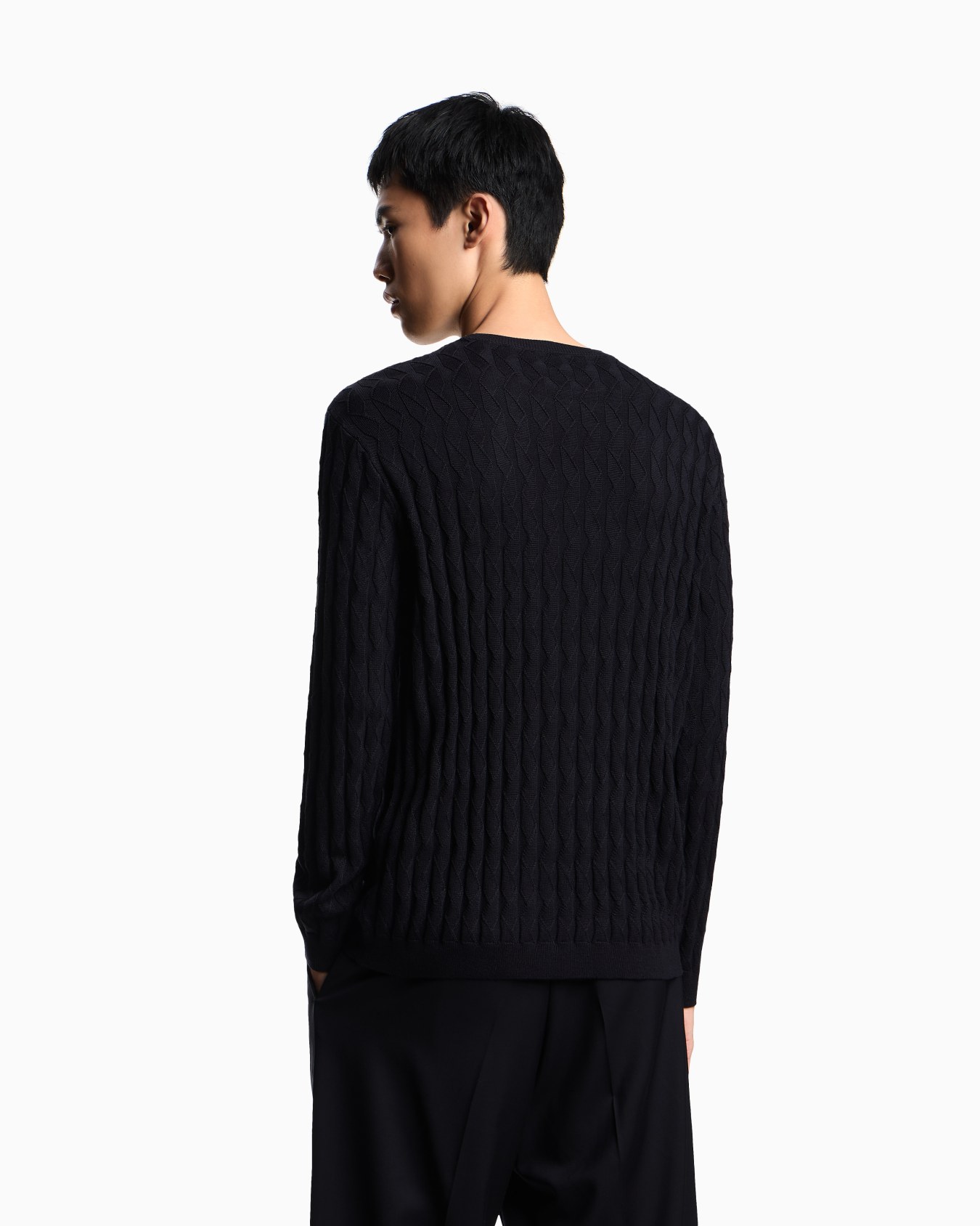ASV Lyocell-blend jumper in an embossed, patterned stitch Slide 2