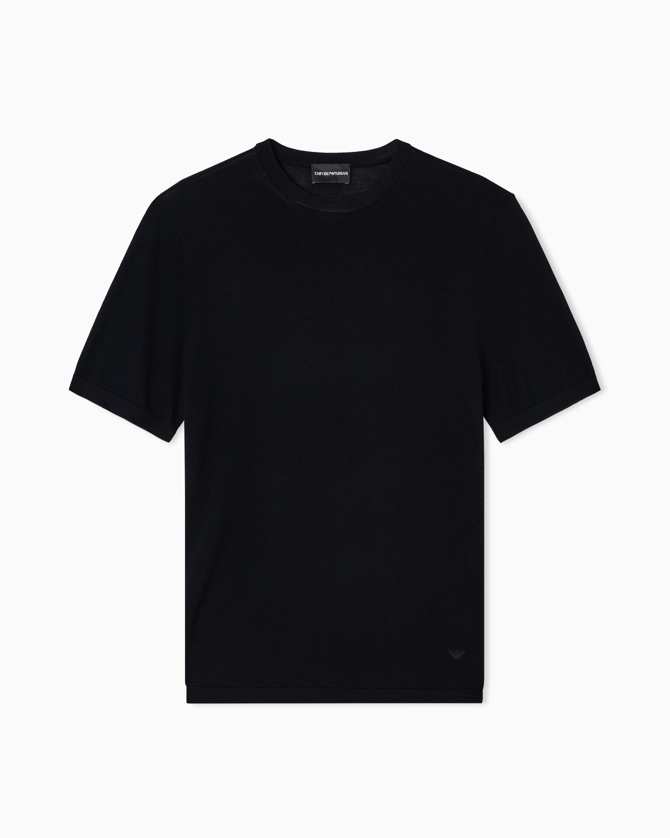 Short-sleeved jumper in a seamless plain-knit virgin wool Slide 0