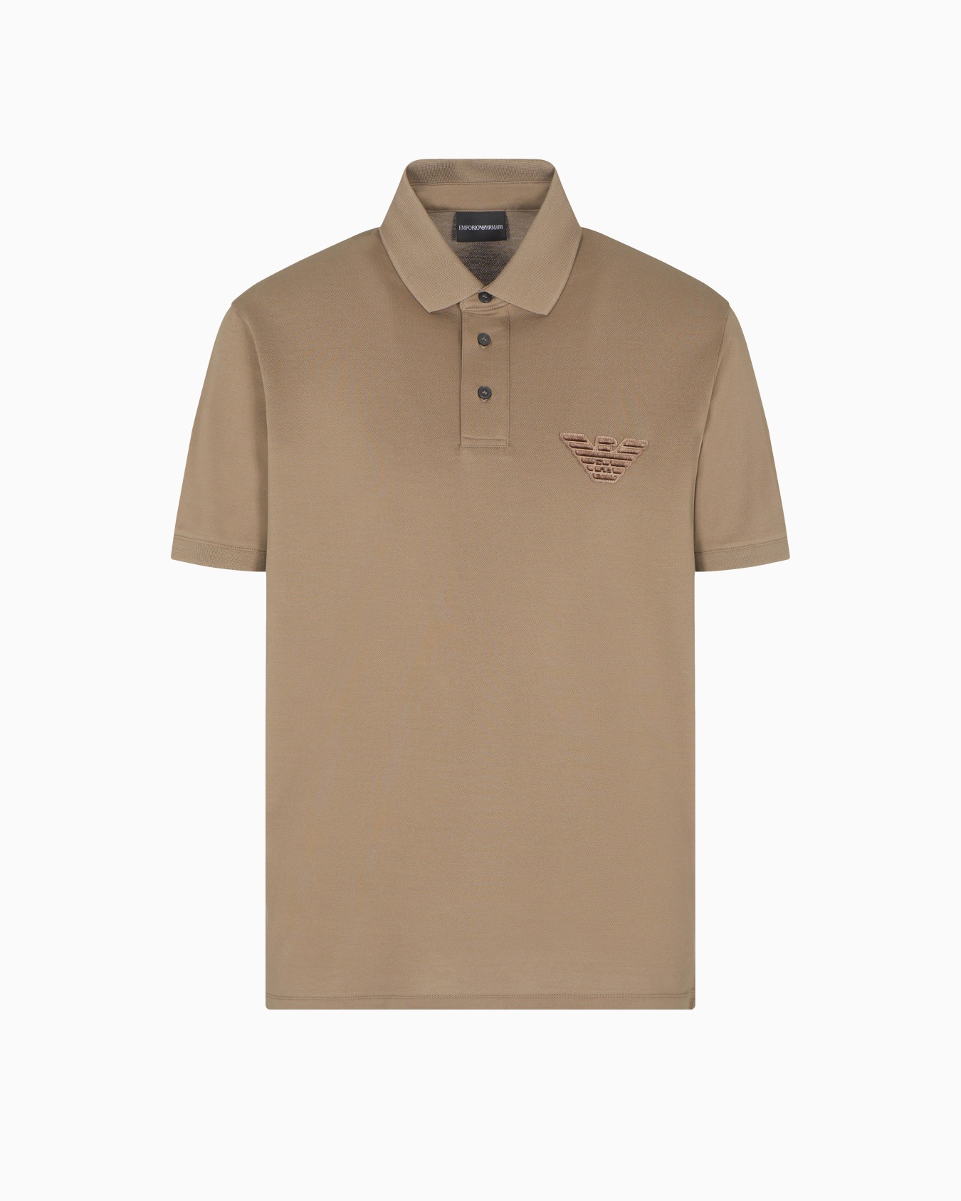 Piqué jersey polo shirt with eagle patch Slide 0