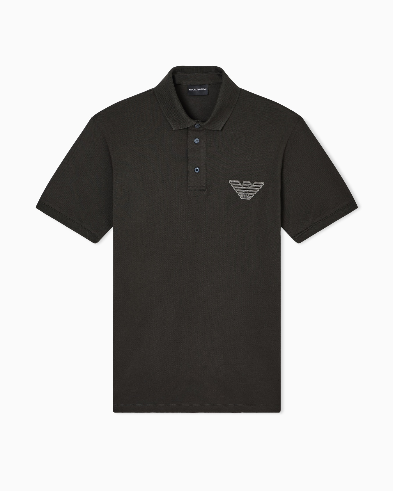 Piqué jersey polo shirt with eagle patch Slide 0