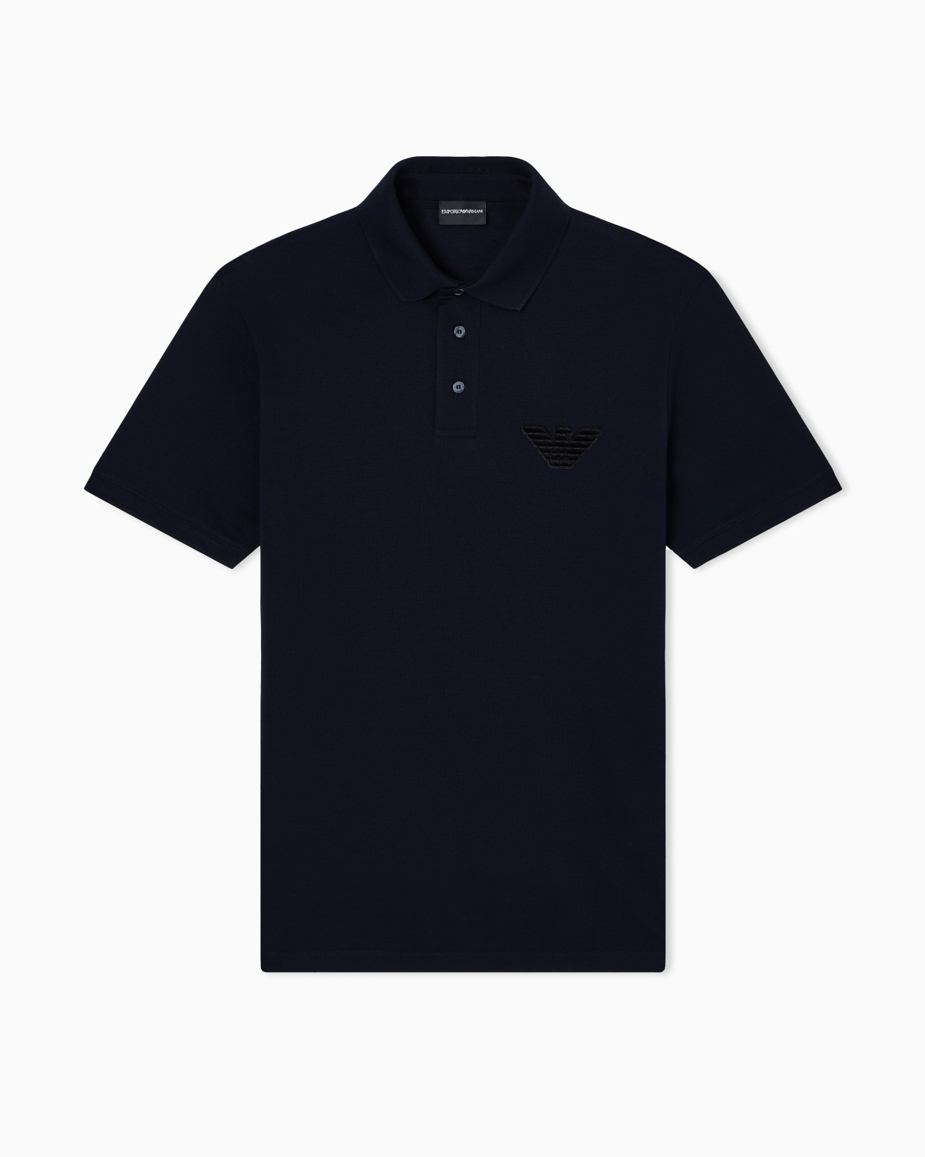 Piqué jersey polo shirt with eagle patch Slide 0