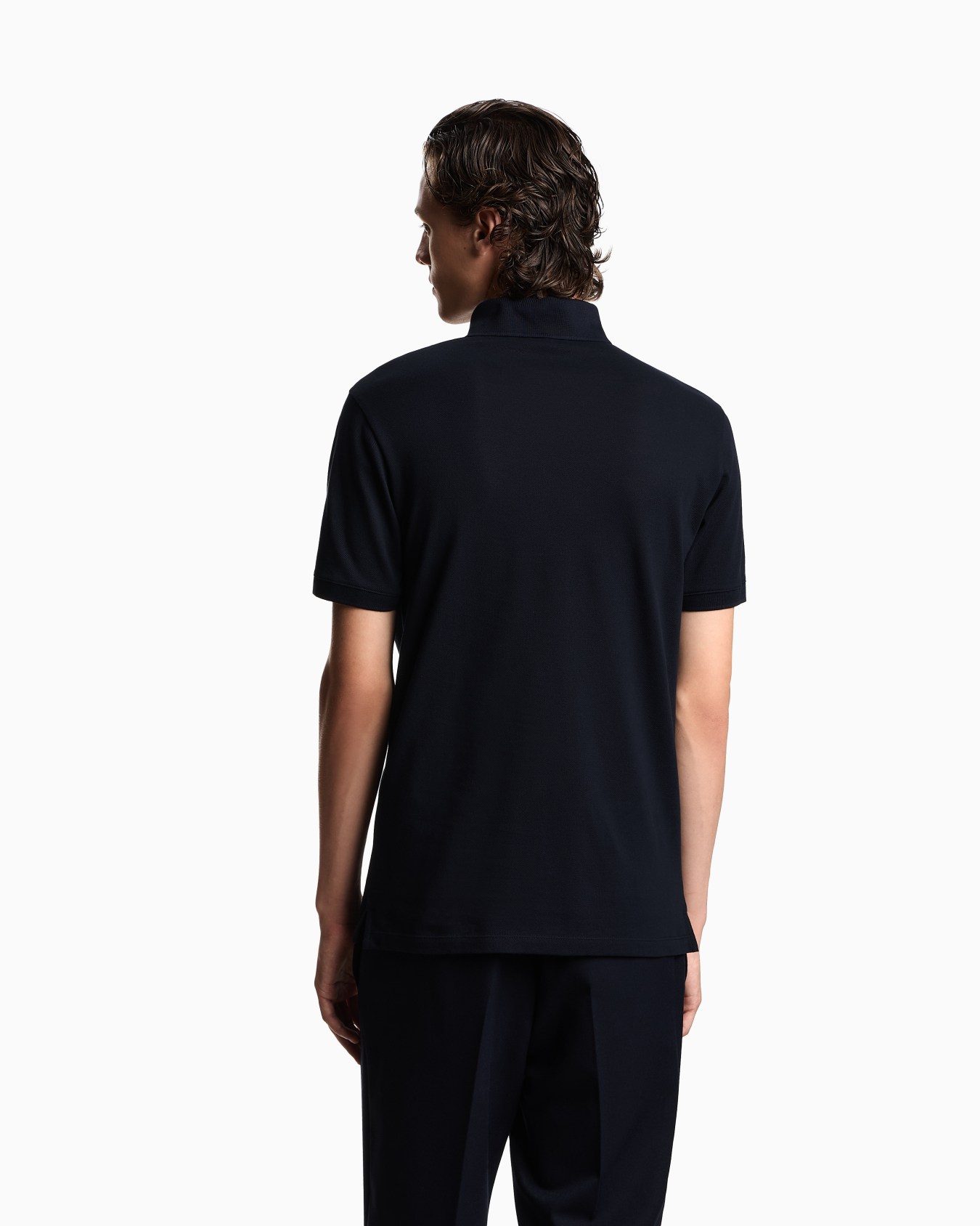 Piqué jersey polo shirt with eagle patch Slide 2