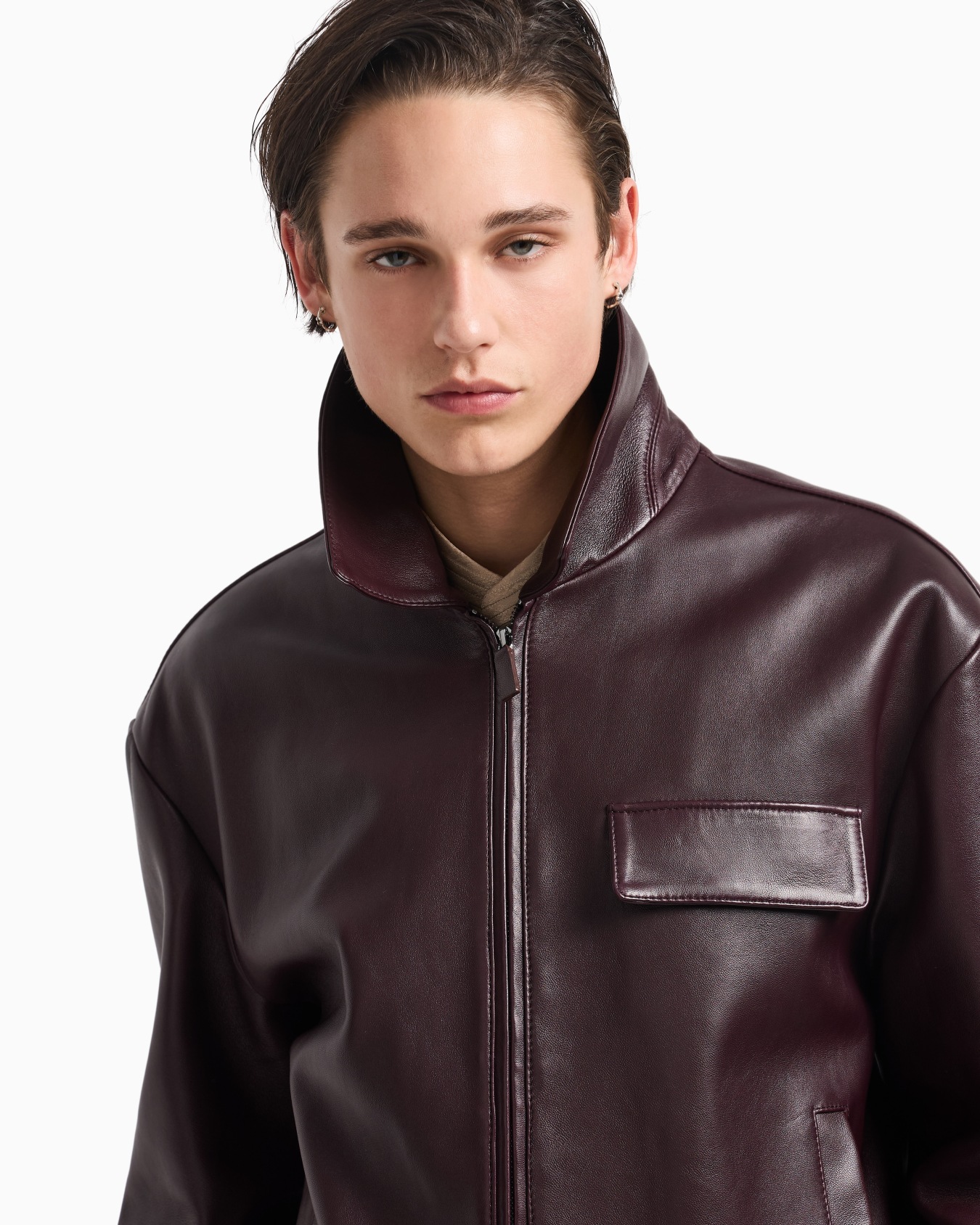 Blouson in nappa di agnello plongé Slide 5