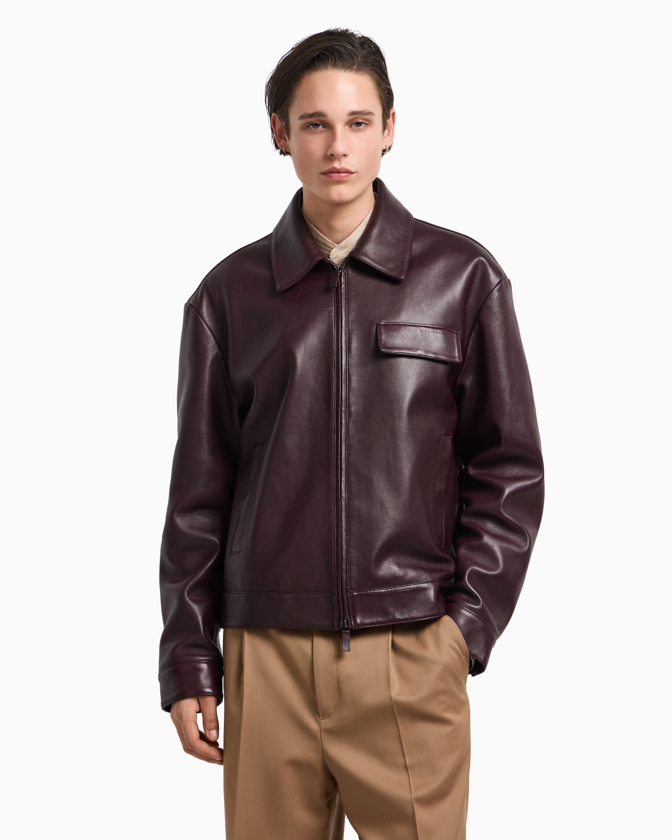 Blouson in nappa di agnello plongé Slide 4