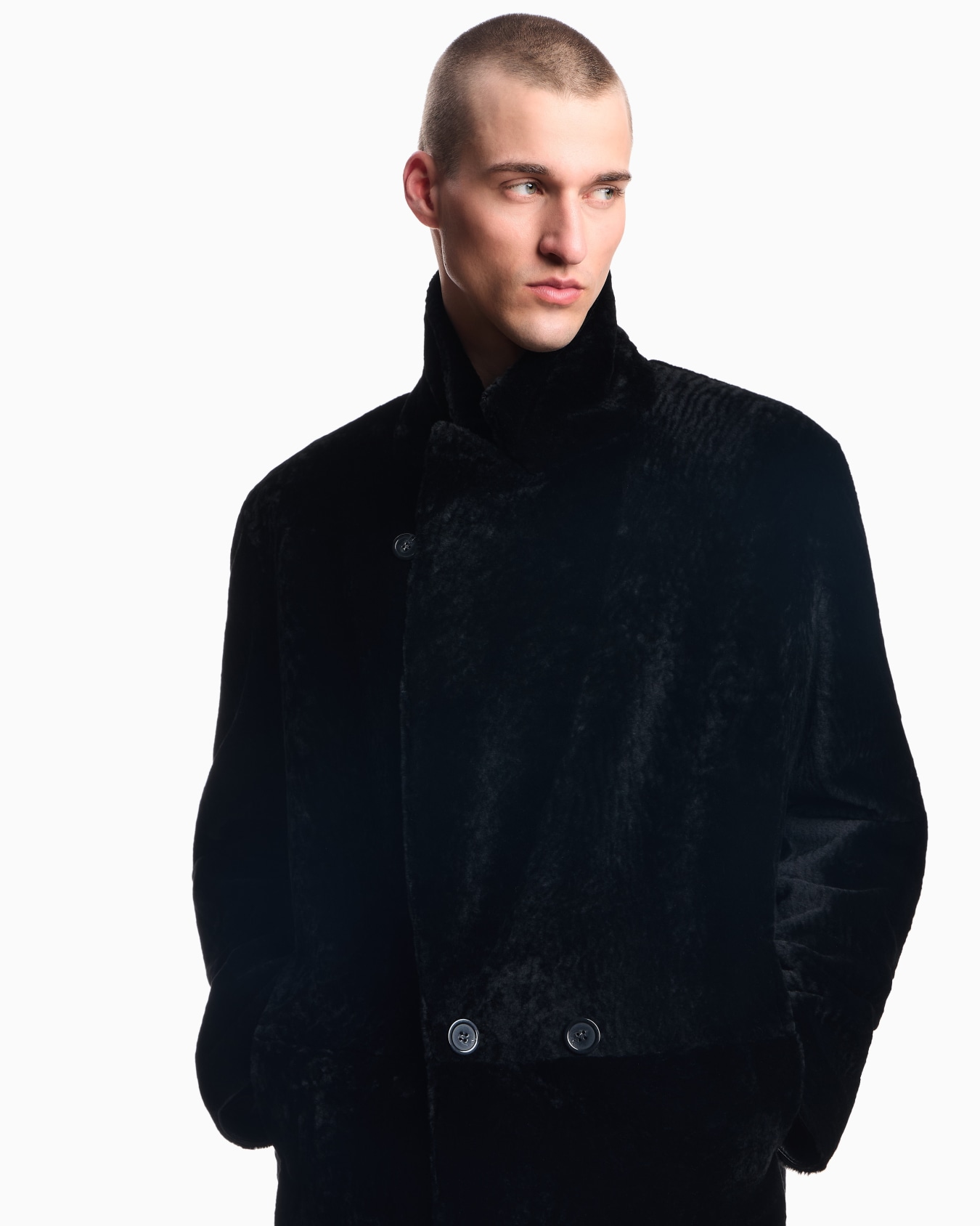 Icon velvet-effect lamb shearling coat Slide 3
