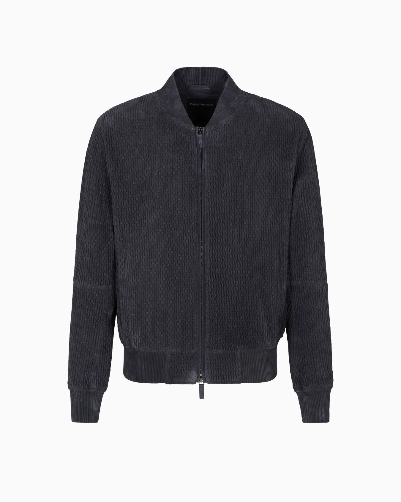 Goat suede comfort-fit blouson with elastic embroidery Slide 0