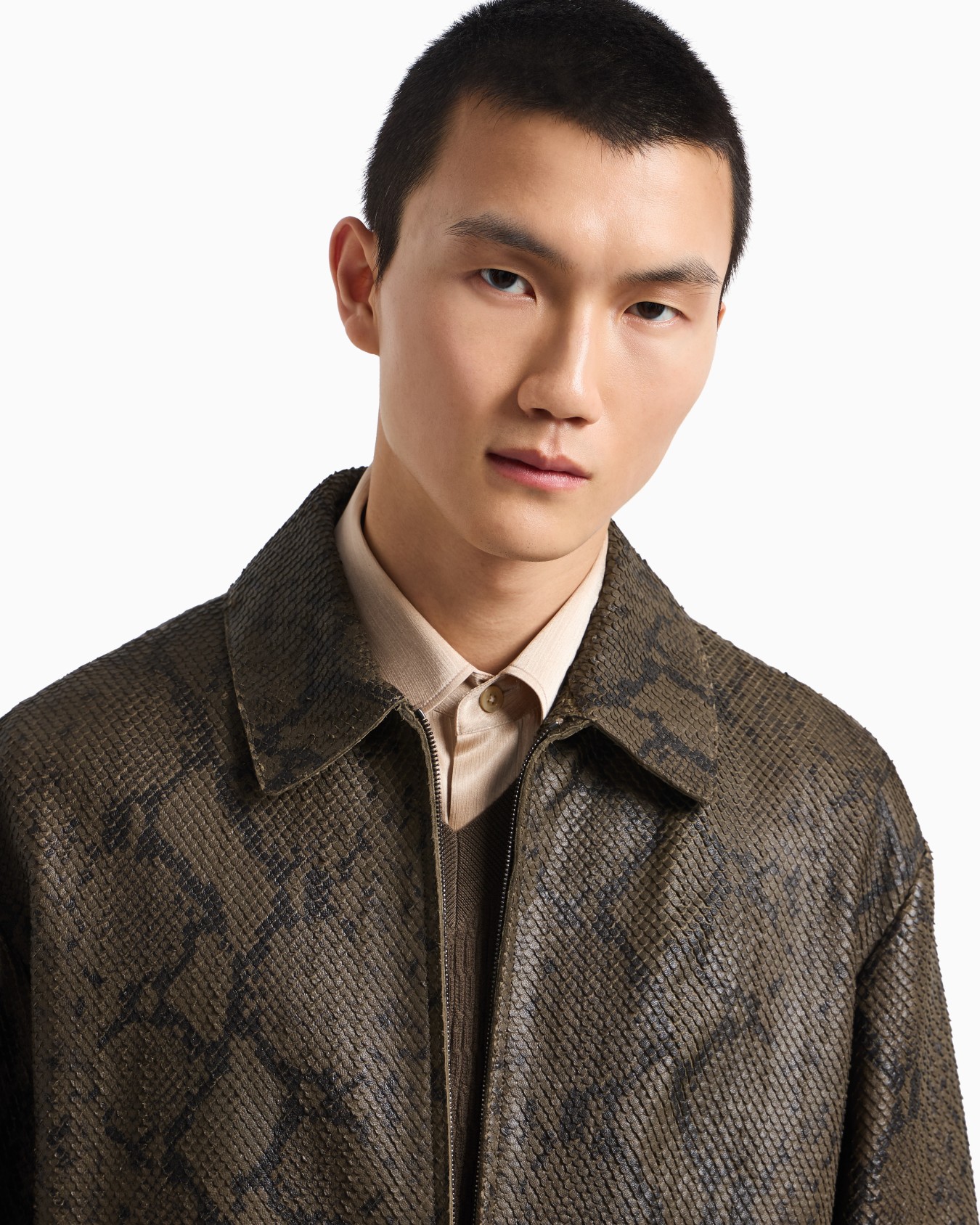 Blouson in nappa di agnello stampa pitone Slide 5