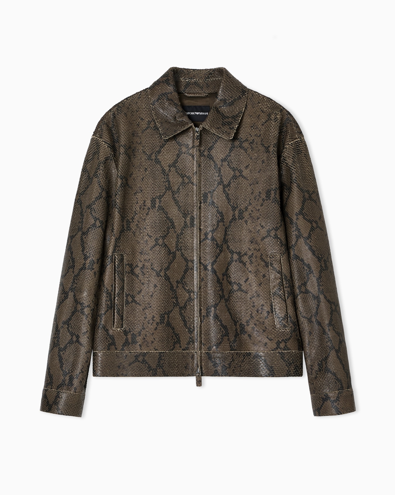 Blouson in nappa di agnello stampa pitone Slide 0