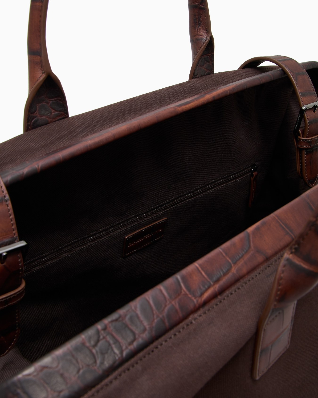 Weekend bag with crocodile-embossed leather details Slide 3