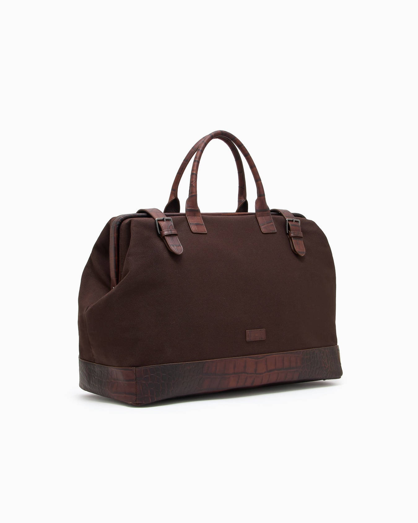 Weekend bag with crocodile-embossed leather details Slide 1