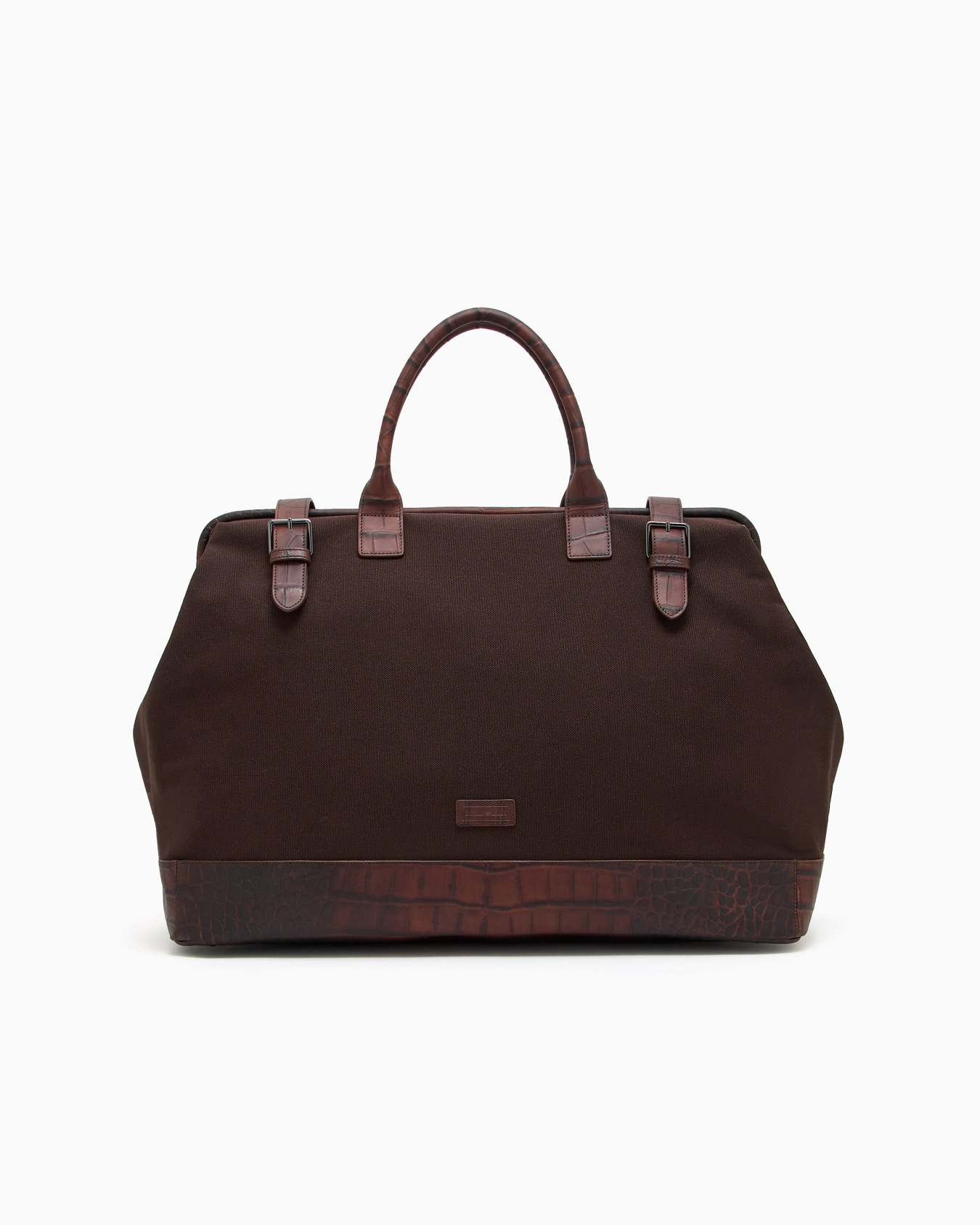 Weekend bag with crocodile-embossed leather details Slide 0