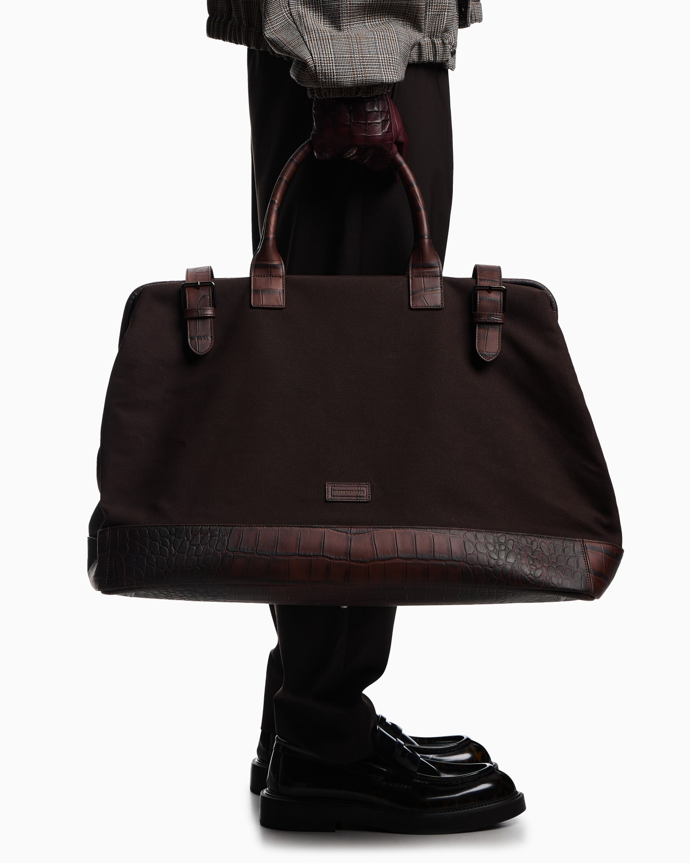 Weekend bag with crocodile-embossed leather details Slide 5