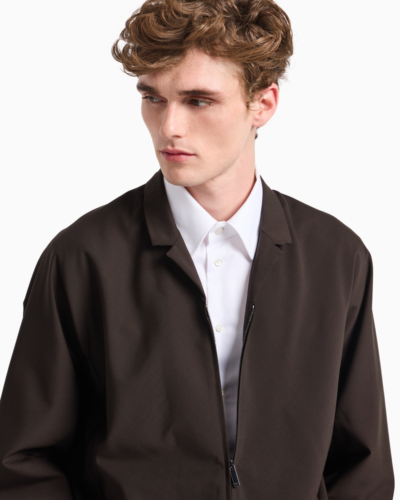 Veste chemise zippée en toile de laine froide tropicale Diapositive 5