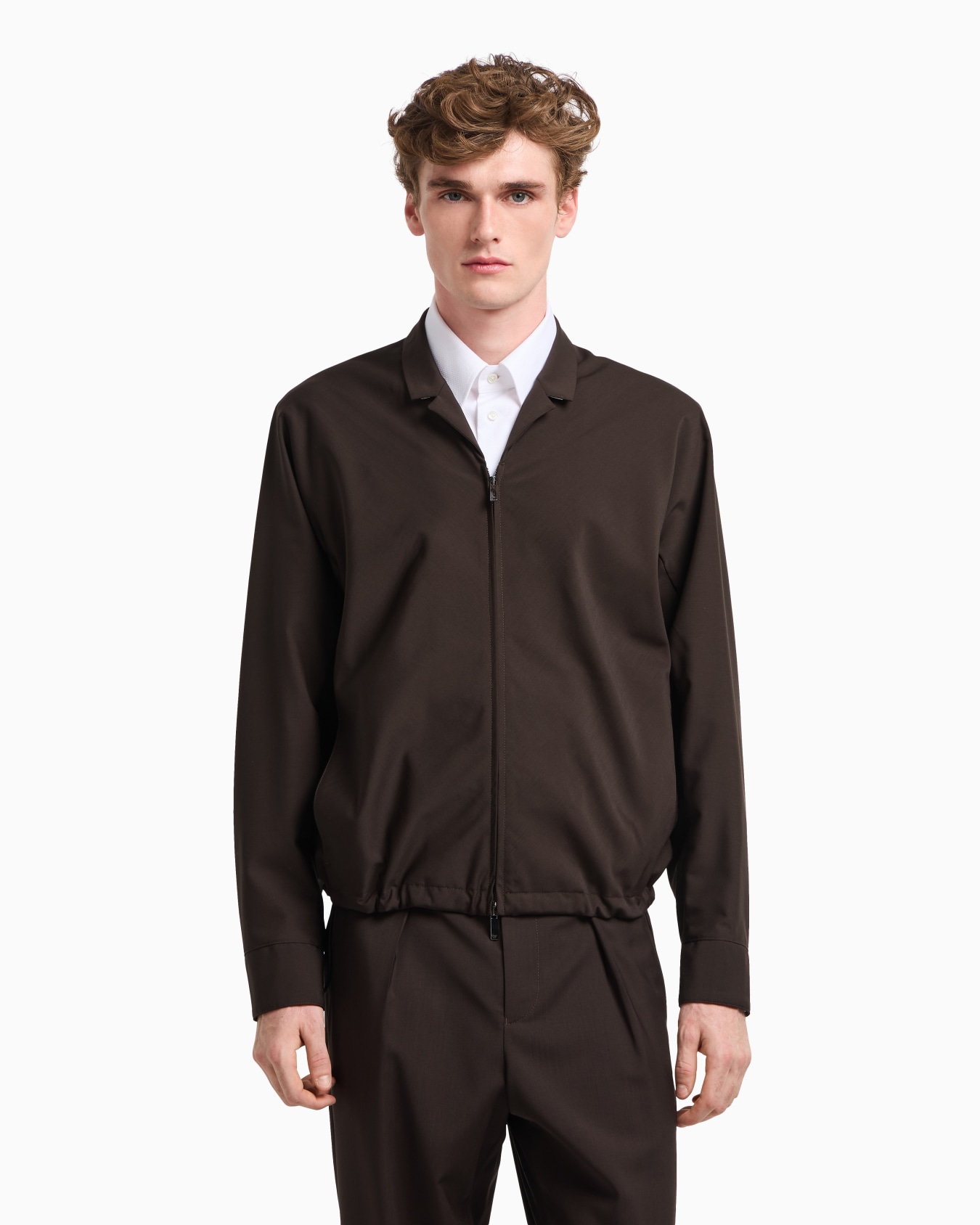 Veste chemise zippée en toile de laine froide tropicale Diapositive 4
