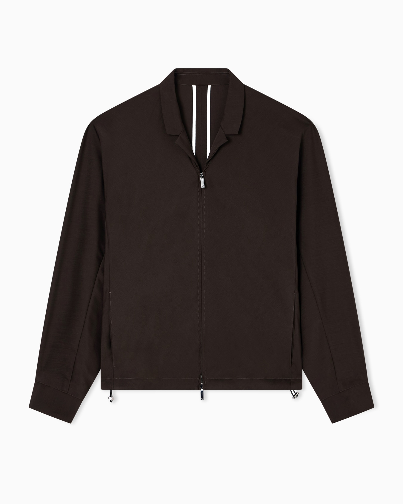 Veste chemise zippée en toile de laine froide tropicale Diapositive 0
