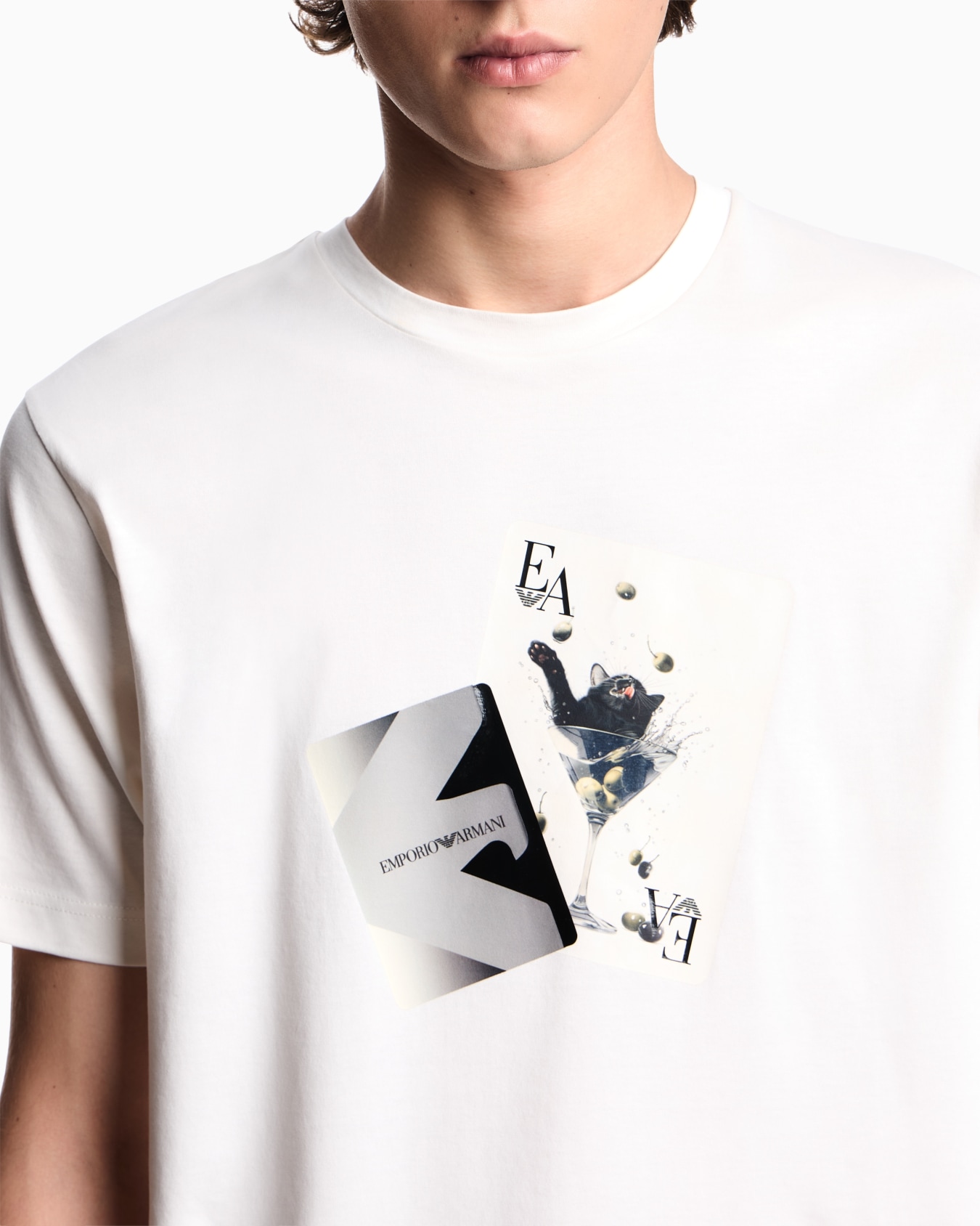 ASV Tシャツ ジャージー トランププリント スライドする 4