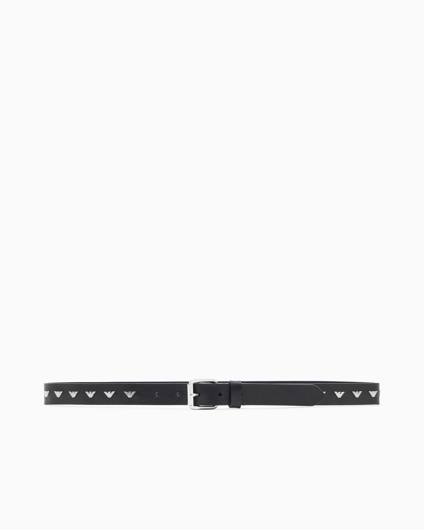 Ceinture en cuir avec micro-aigles en métal Diapositive 2
