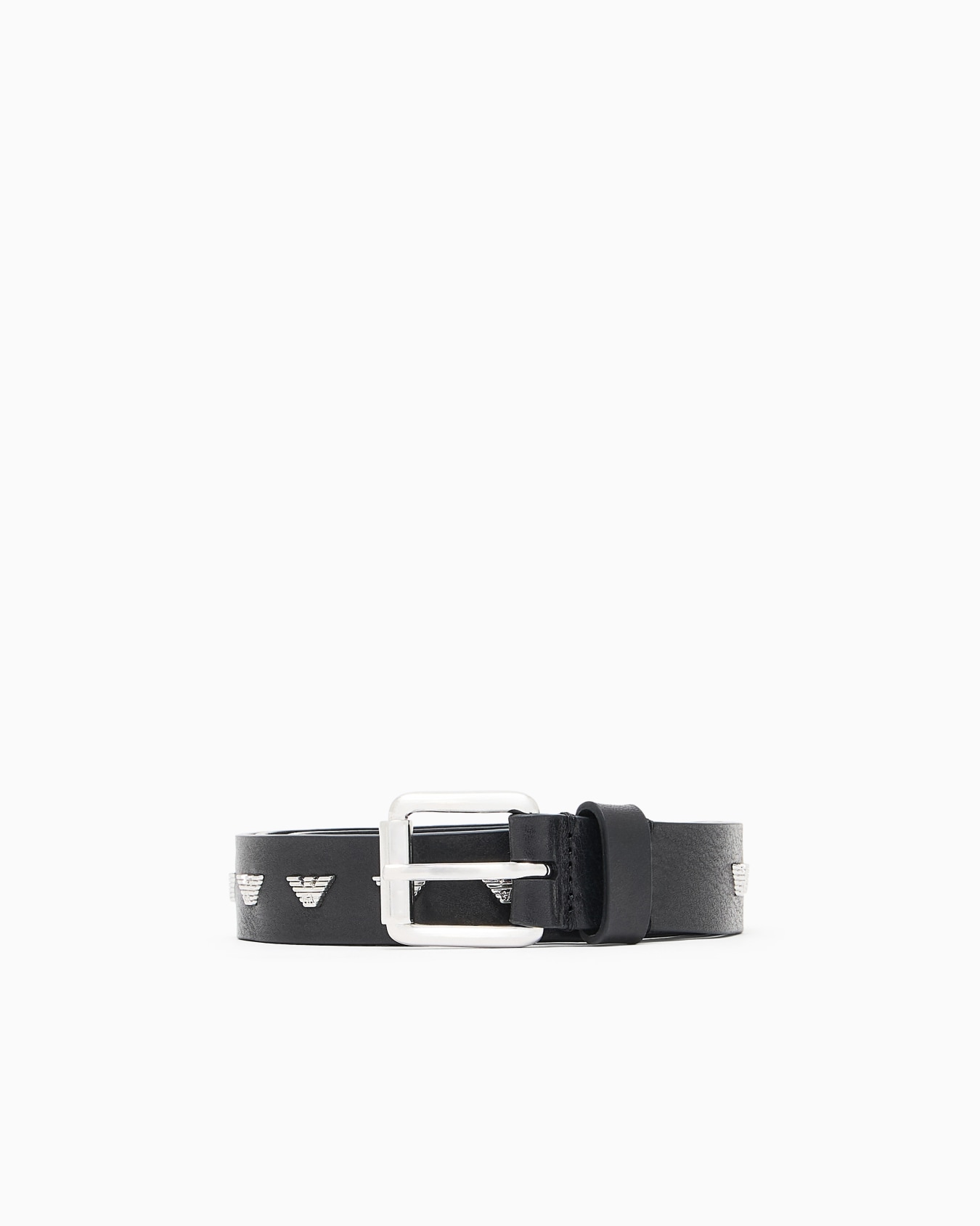 Ceinture en cuir avec micro-aigles en métal Diapositive 0