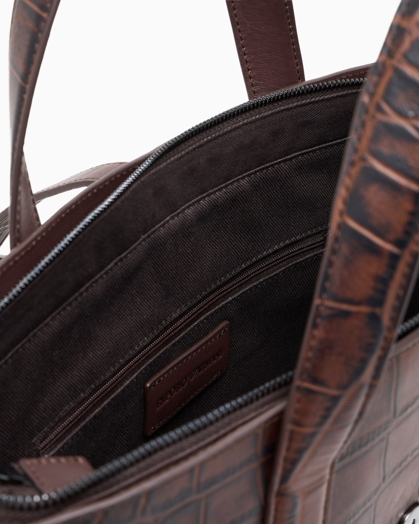 Businesstasche aus Leder mit Kroko-Print Folie 3