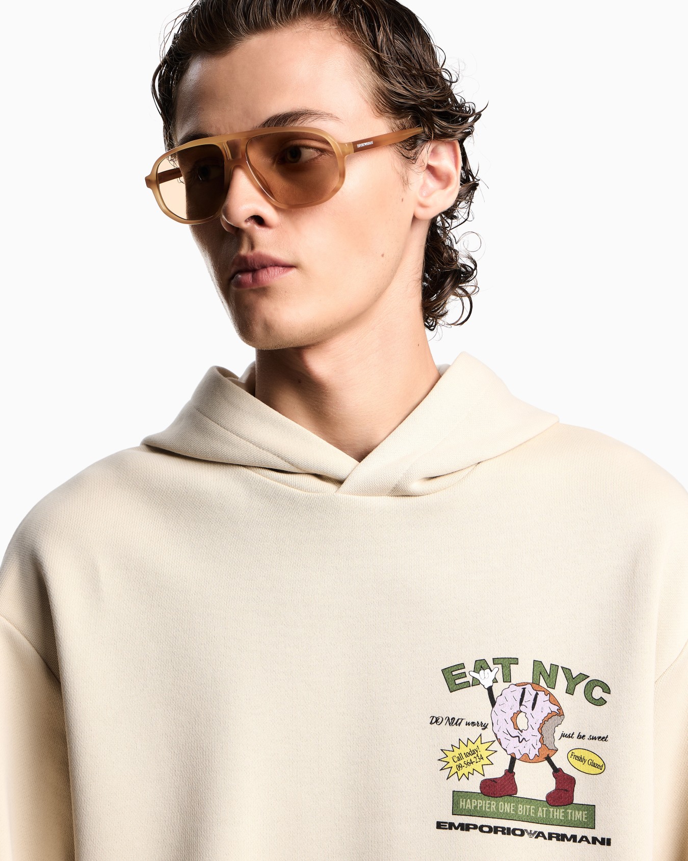 ASV New York Capsule Collection EAT NYC print jersey hooded sweatshirt Slide 4
