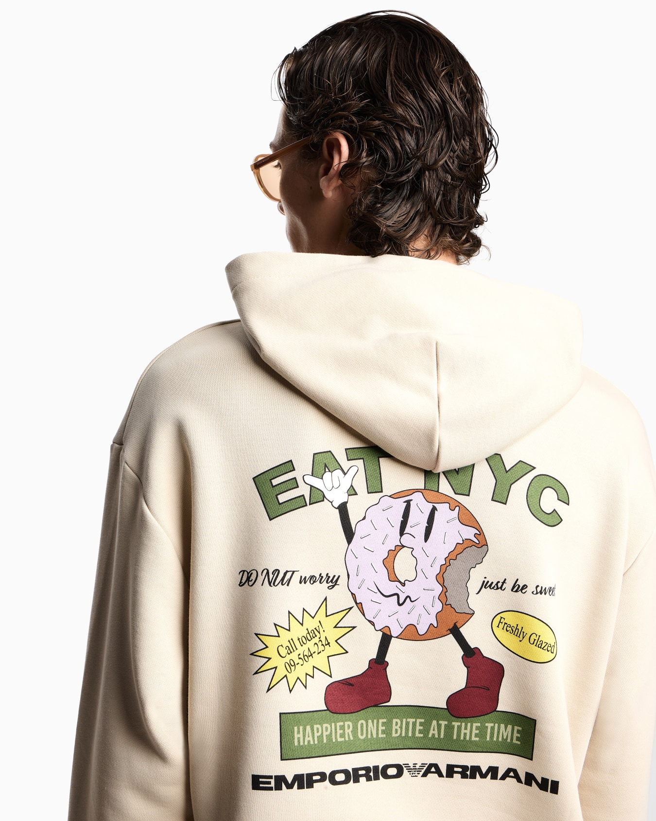 ASV New York Capsule Collection EAT NYC print jersey hooded sweatshirt Slide 5