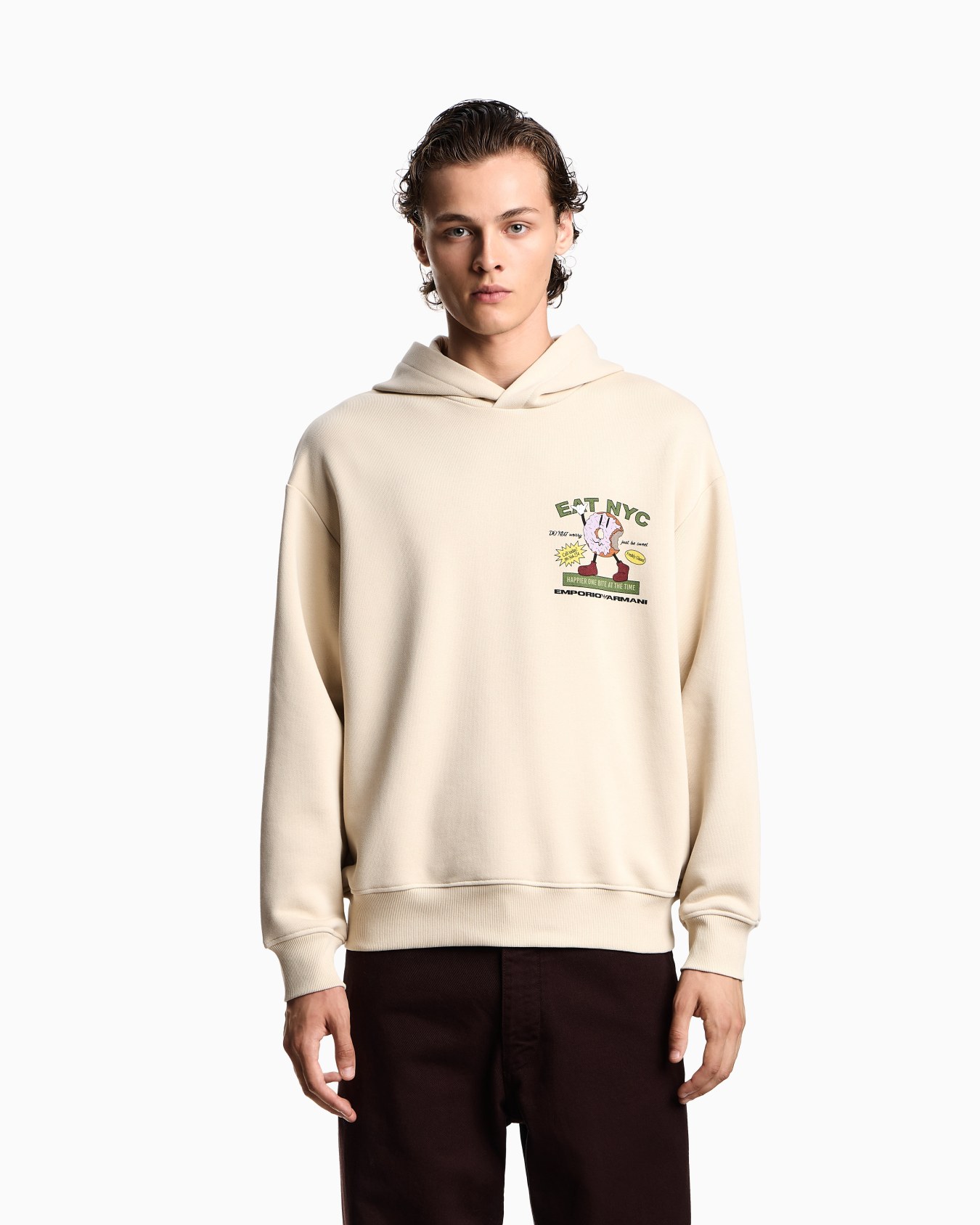 ASV New York Capsule Collection EAT NYC print jersey hooded sweatshirt Slide 3