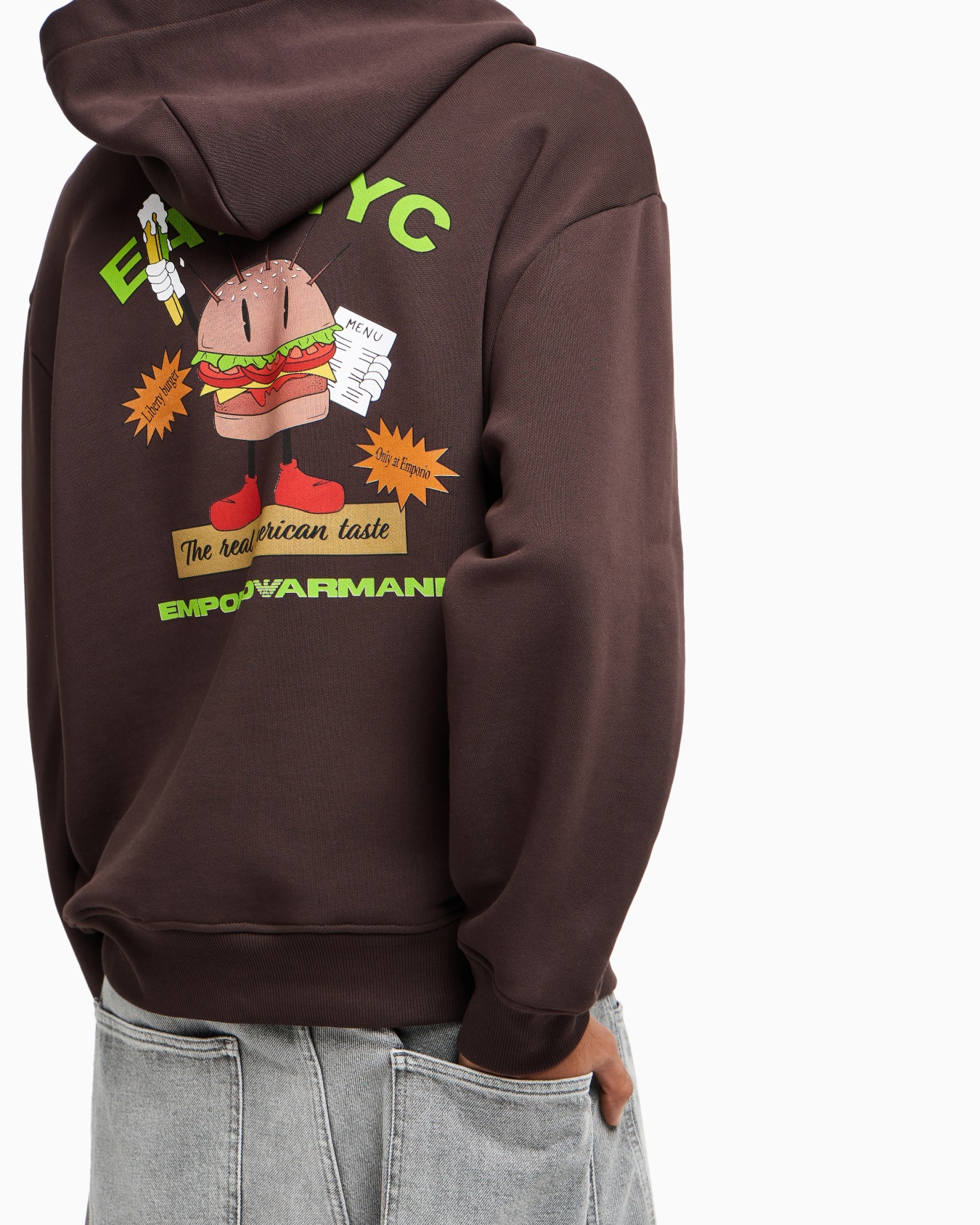 ASV New York Capsule Collection EAT NYC print jersey hooded sweatshirt Slide 5