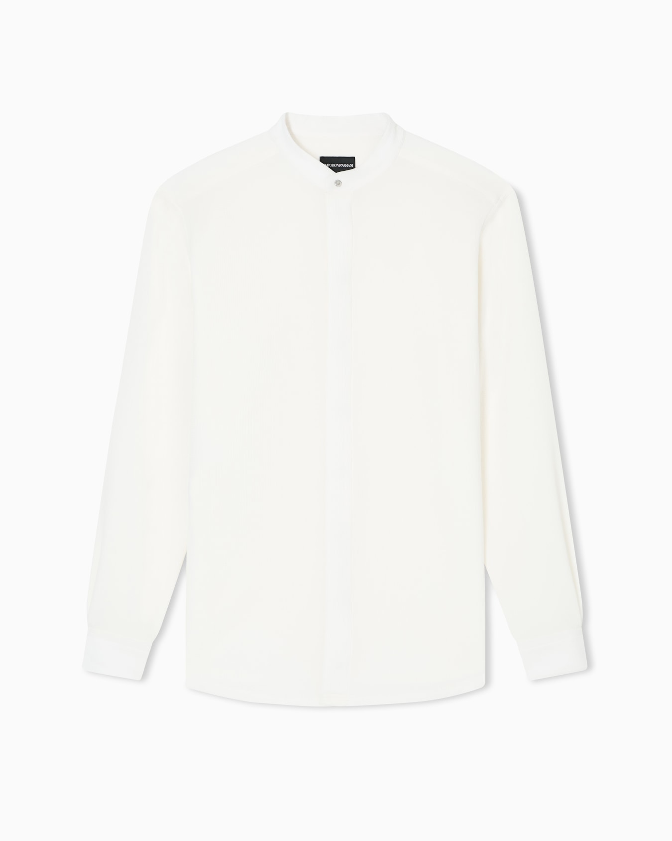 Icon guru-collar shirt in 3D piqué-effect jersey crêpe Slide 0