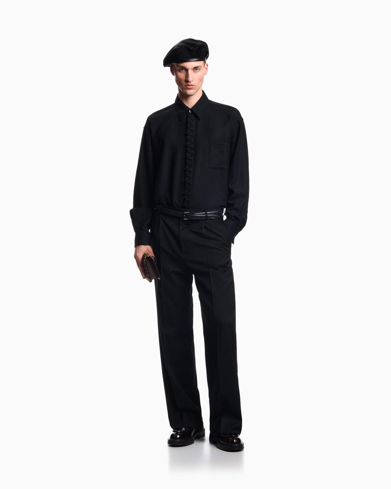 Viyella wool shirt with zig-zag embellishment Slide 1