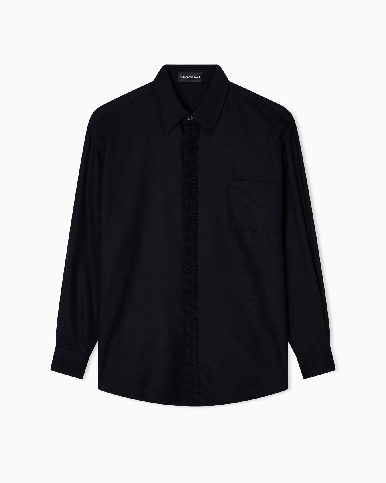 Viyella wool shirt with zig-zag embellishment Slide 0