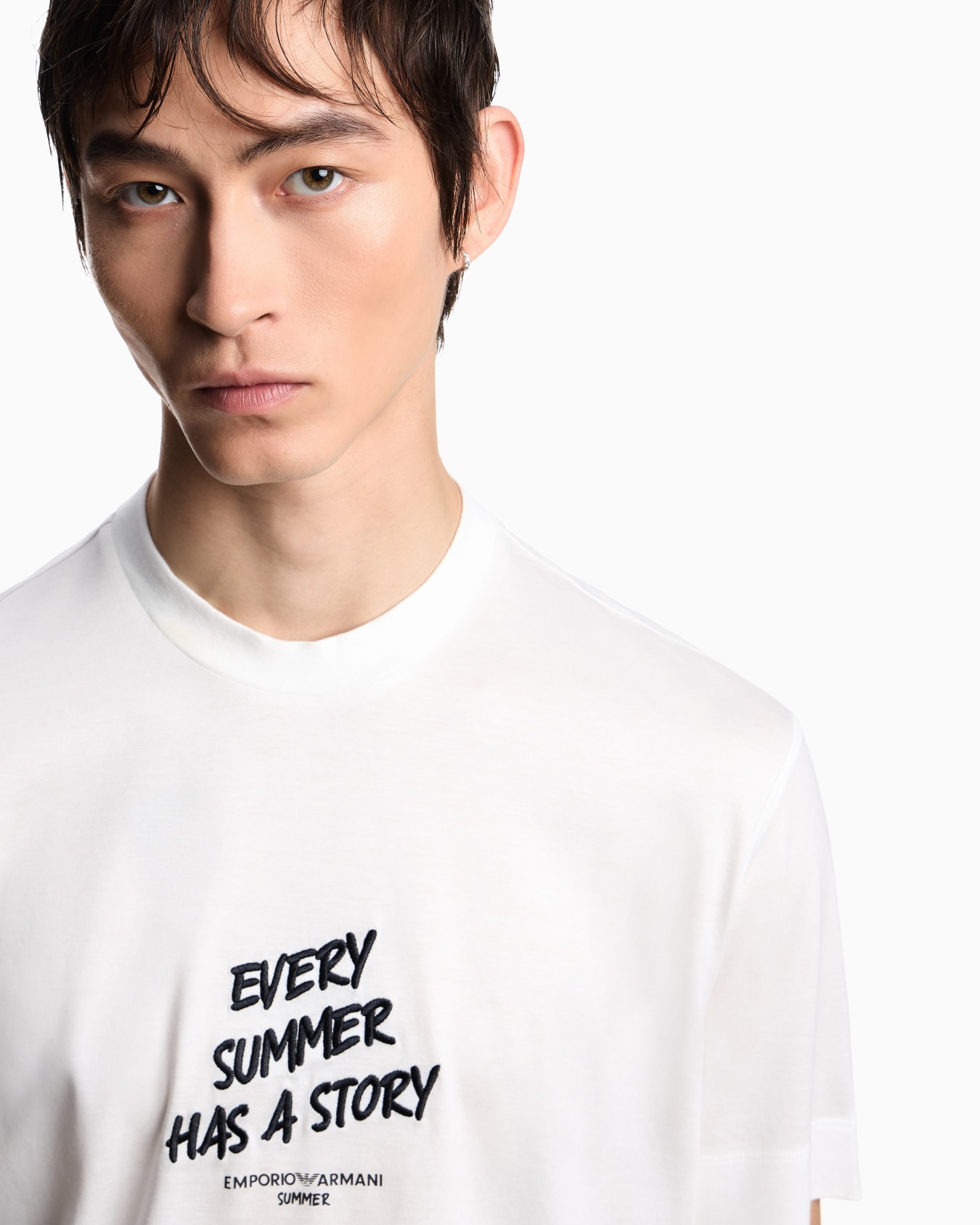 T-shirt en jersey mélange lyocell avec broderie de la phrase Summer Mood ASV Diapositive 4