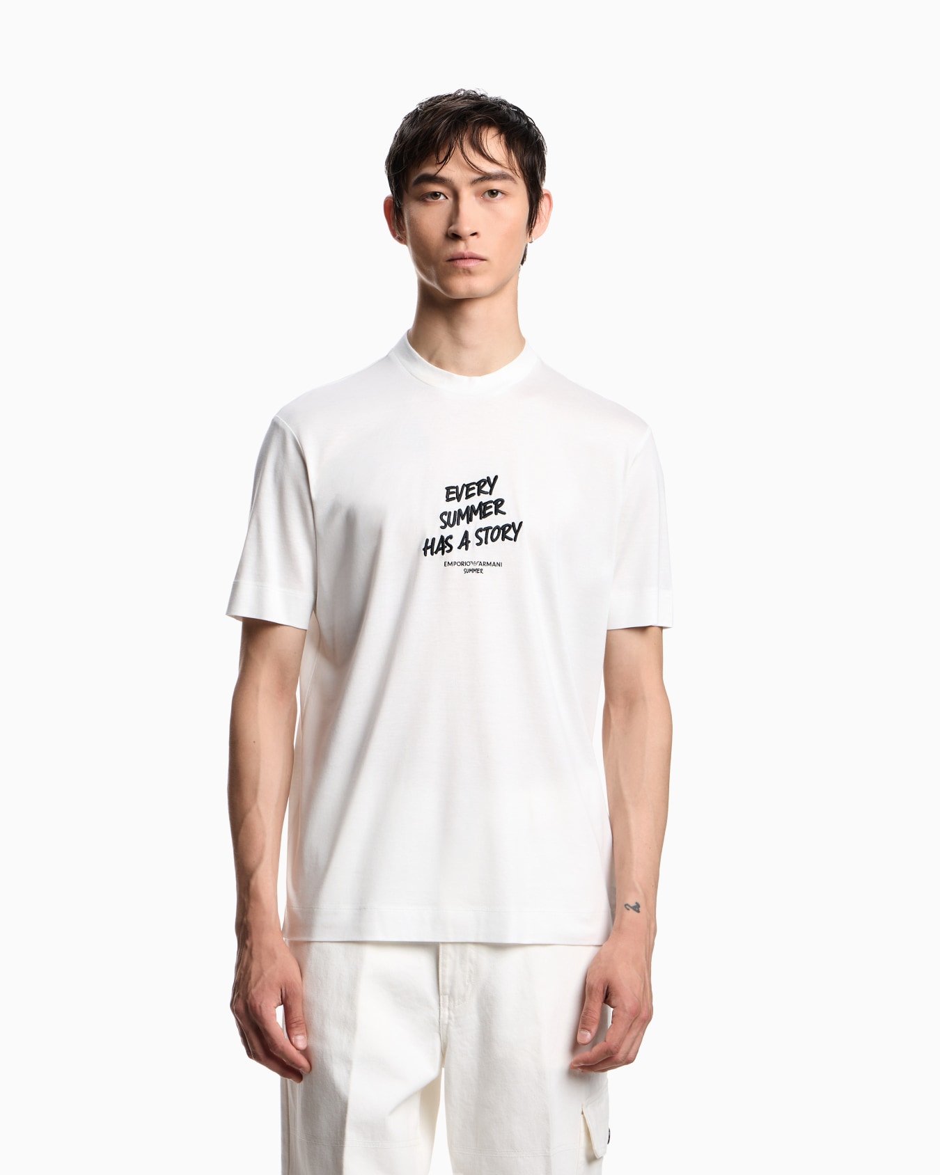 T-shirt en jersey mélange lyocell avec broderie de la phrase Summer Mood ASV Diapositive 3