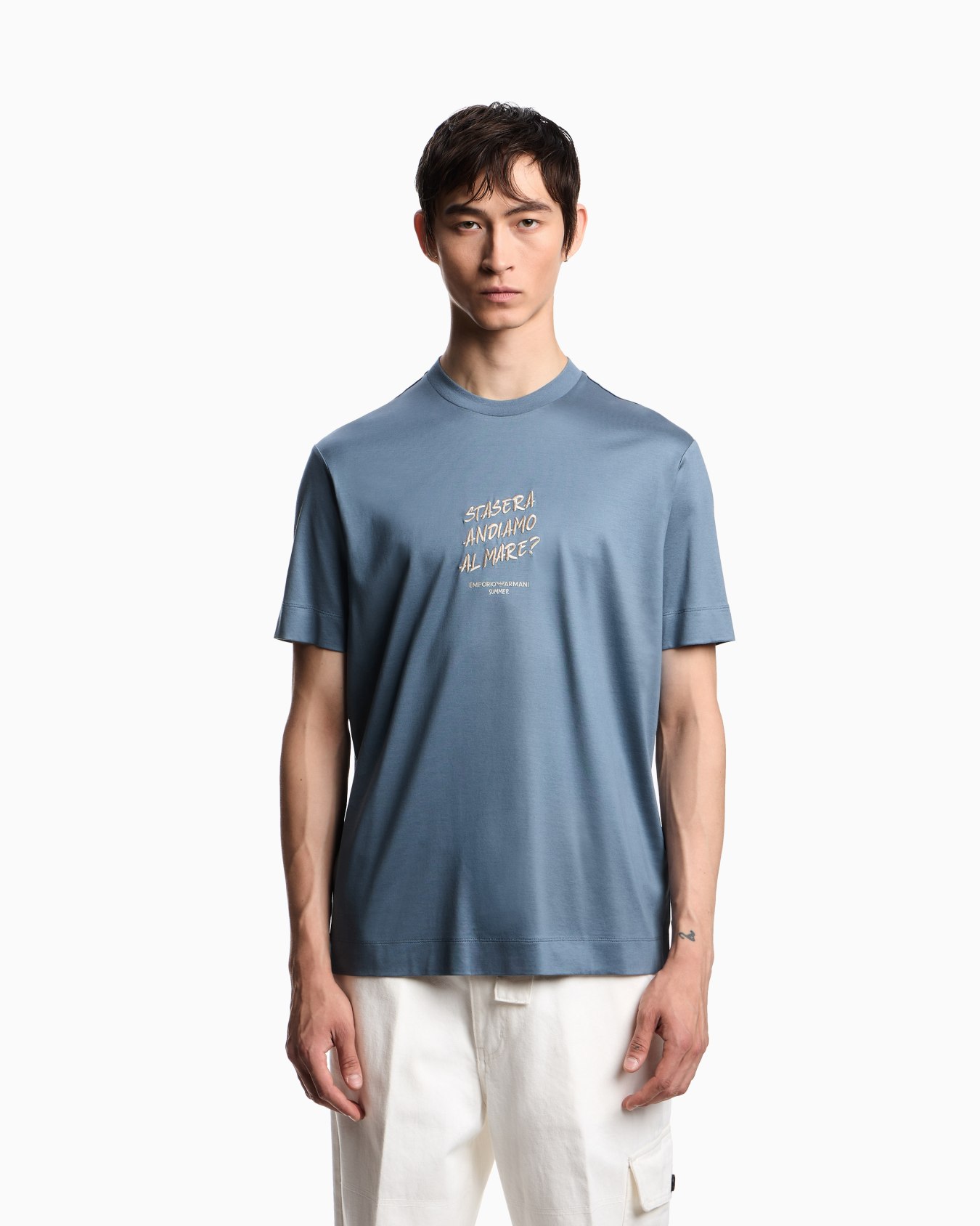 T-shirt en jersey mélange lyocell avec broderie de la phrase Summer Mood ASV Diapositive 3