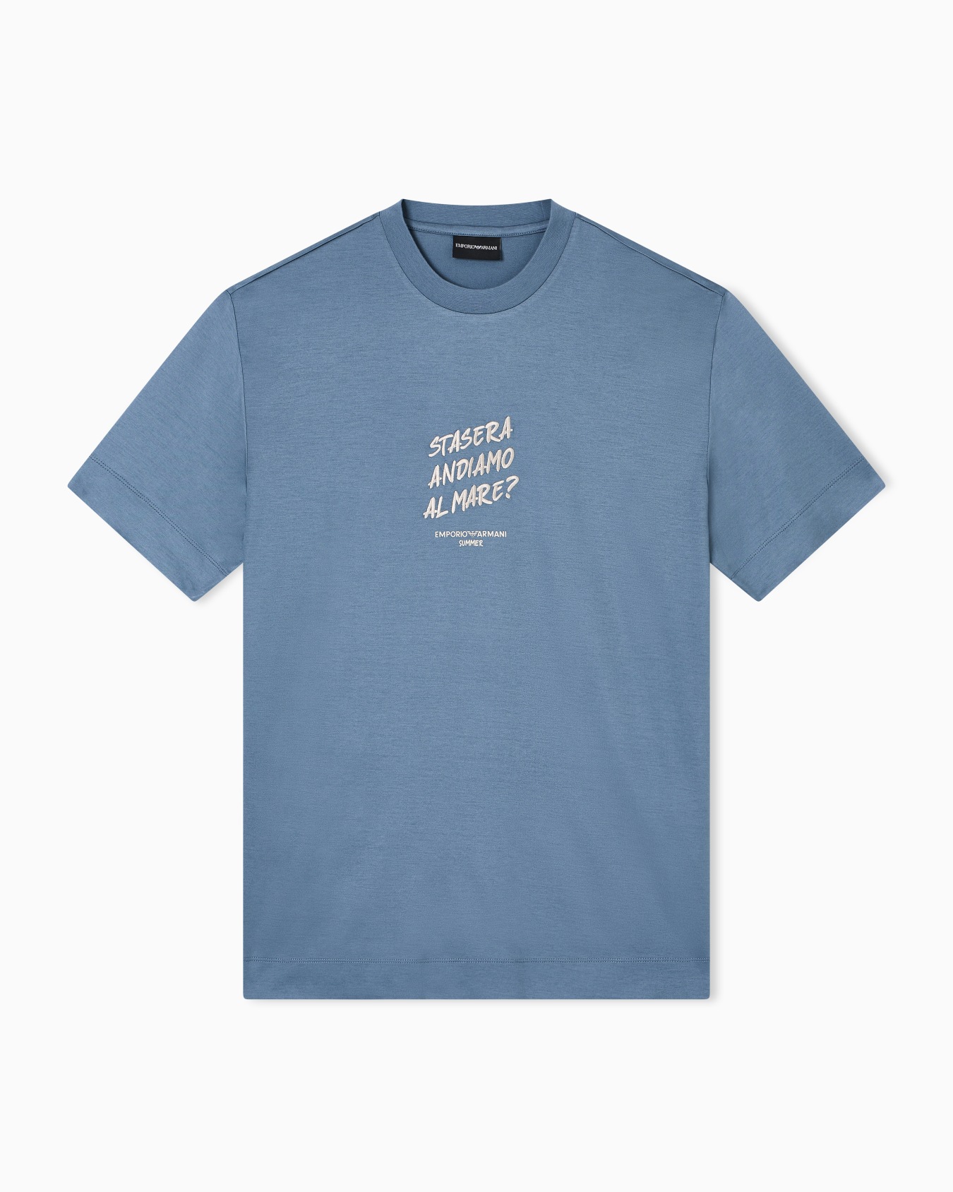 T-shirt en jersey mélange lyocell avec broderie de la phrase Summer Mood ASV Diapositive 0