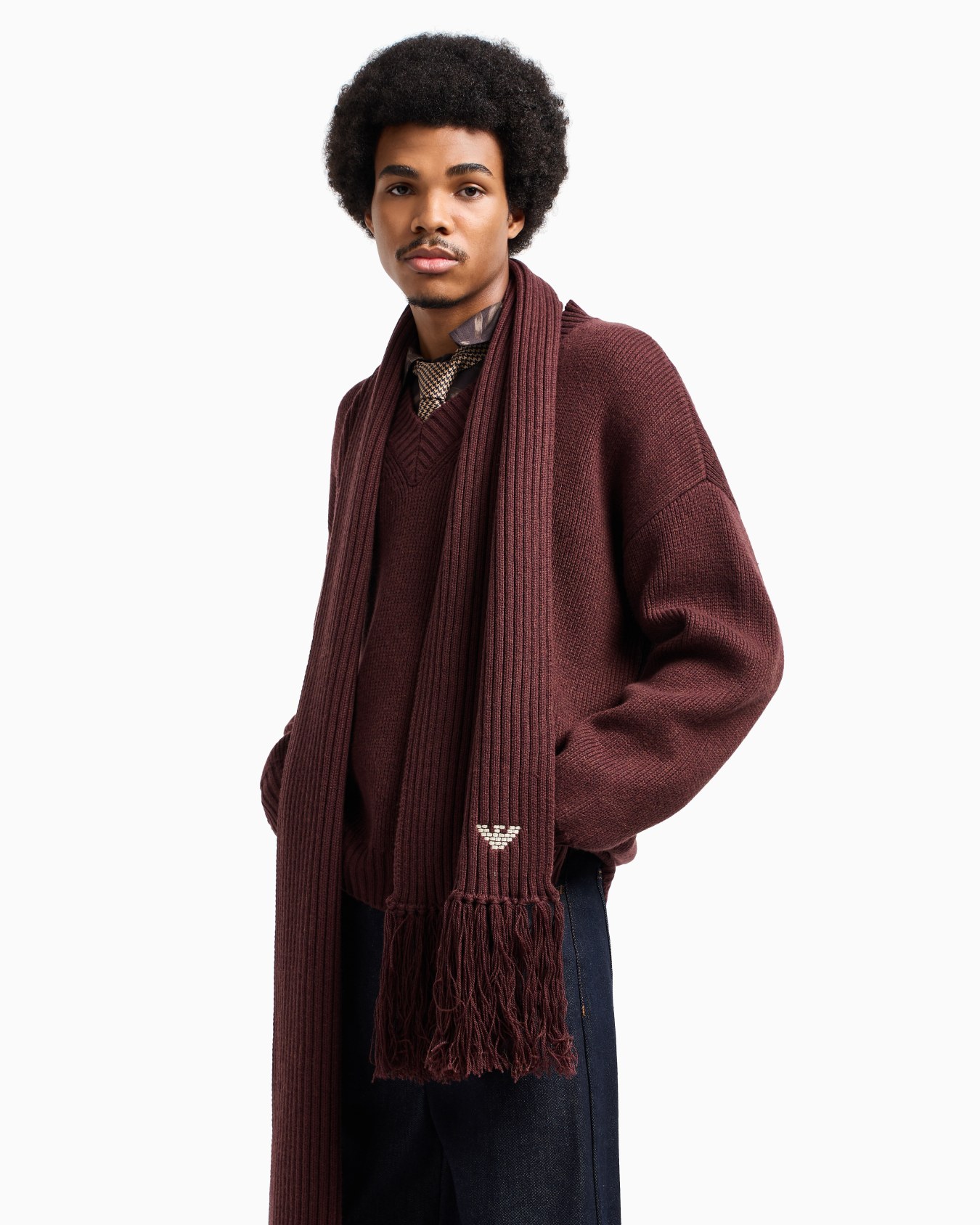 ASV New York capsule collection ribbed wool-blend scarf Slide 2
